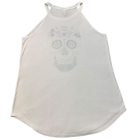 DISTRICT Women's Size SMALL Halloween Tank Top Sugar Skull Tri Rocker Tanktop - Picture 3 of 5